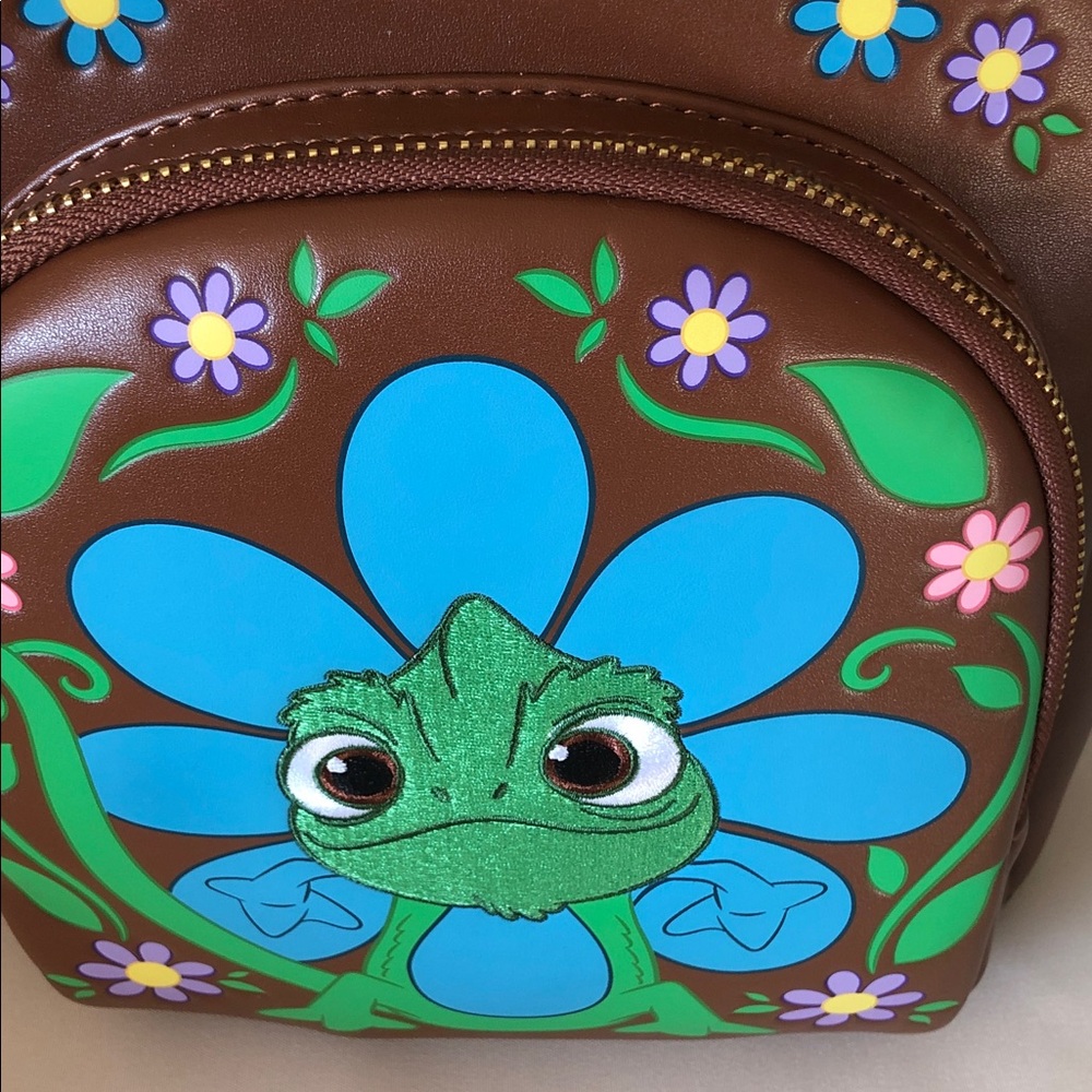 Loungefly Tangled Pascal Flowered Mini Backpack Hard Tag New! - Picture 5 of 13